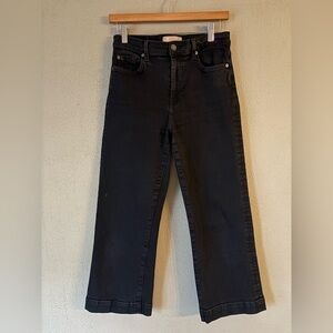 7 For All Mankind Cropped Alexa Black Womens Jeans Size 28, Inseam 23in